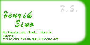 henrik simo business card